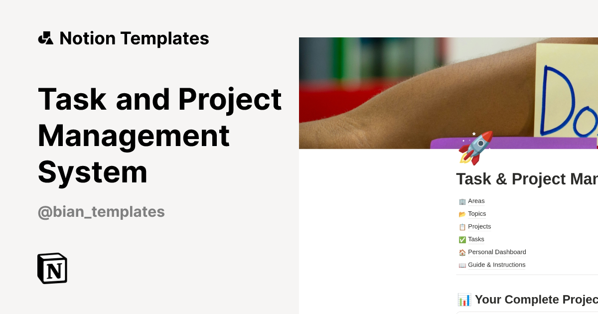 Task and Project Management System Template by Dayi | Notion Marketplace