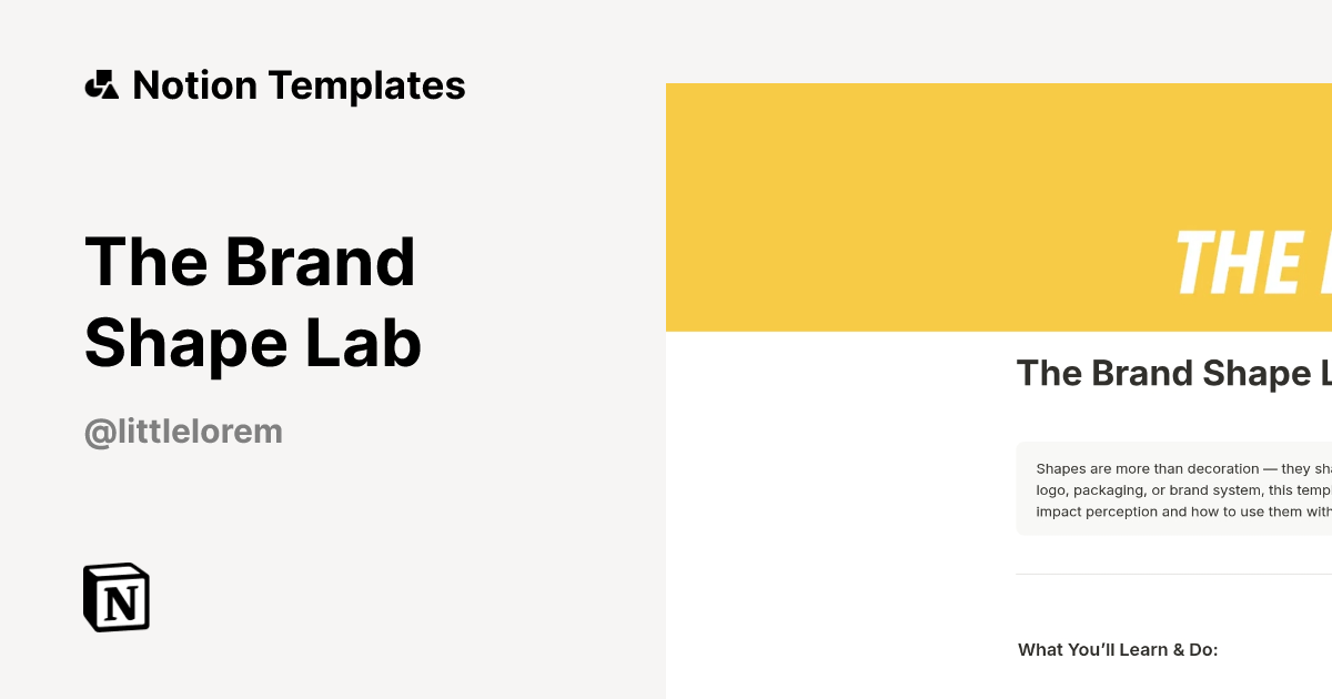 The Brand Shape Lab Template | Notion Marketplace