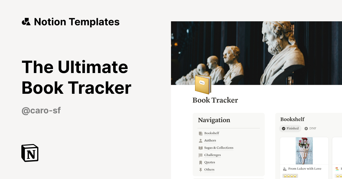 The Ultimate Book Tracker Template | Notion Marketplace
