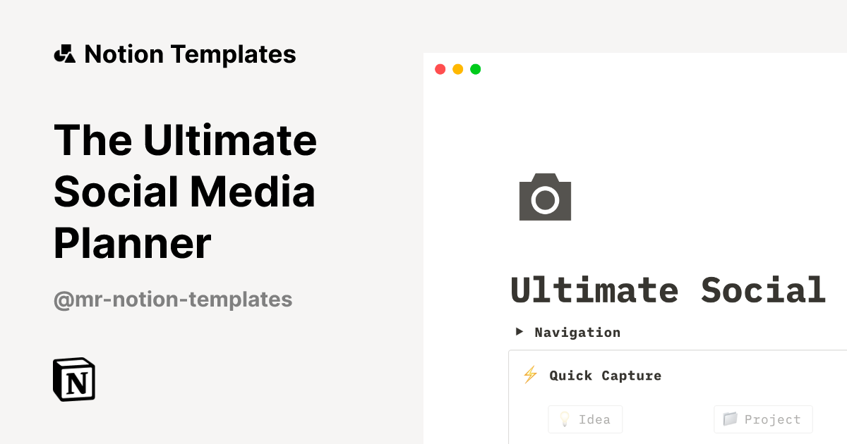 The Ultimate Social Media Planner Template by Mr. Notion Templates ...