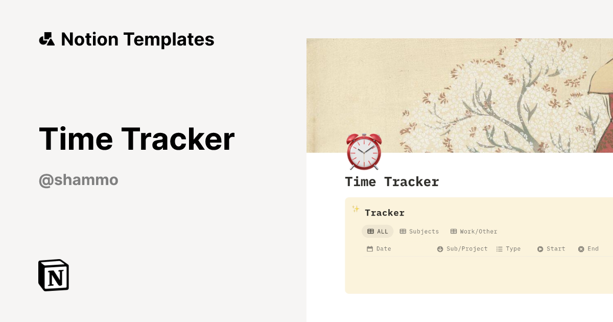 Time Tracker Template by Shammo | Notion Marketplace