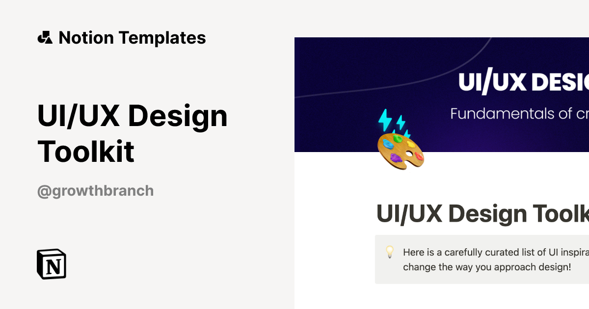UI/UX Design Toolkit Template | Notion Marketplace