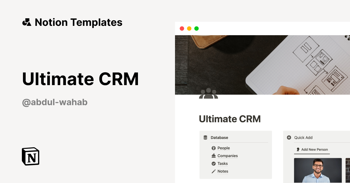 Ultimate CRM Template by Abdul Wahab | Notion Marketplace