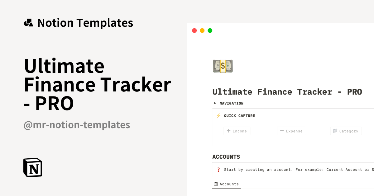 Ultimate Finance Tracker - PRO Template | Notion Marketplace