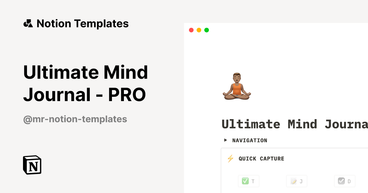 Ultimate Mind Journal - PRO Template | Notion Marketplace