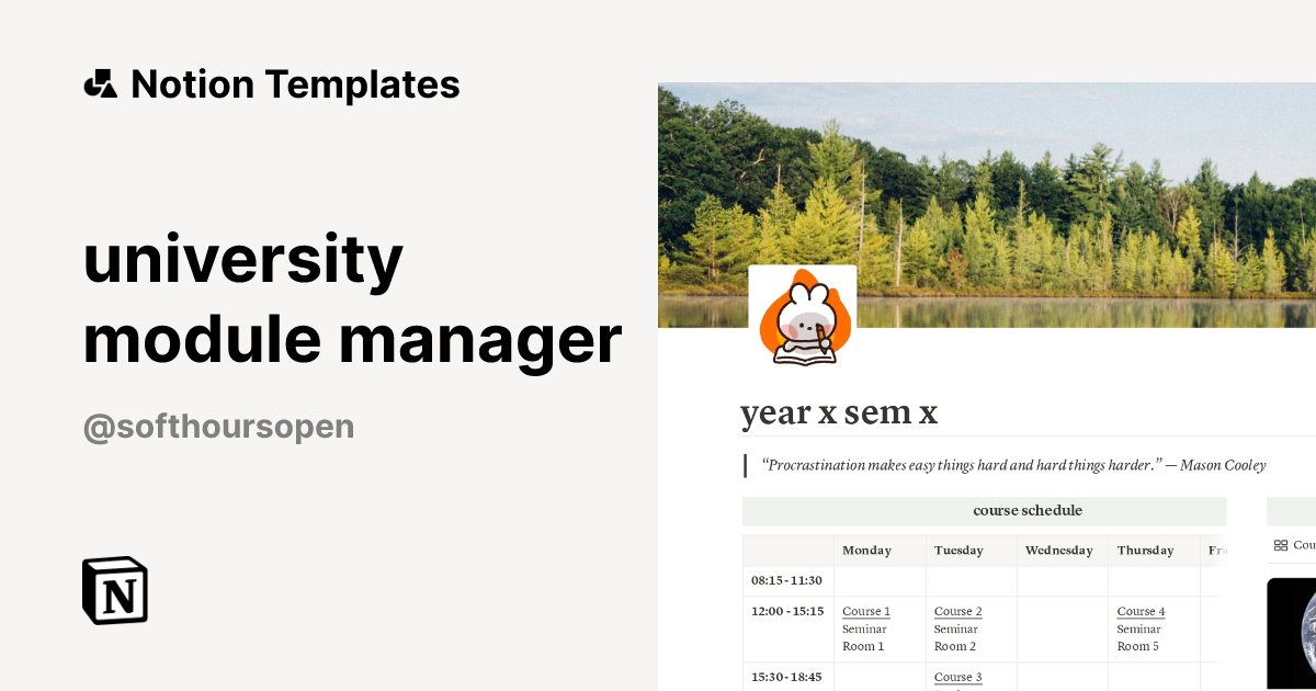 university module manager Template by phaedra | Notion Marketplace