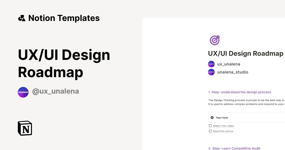 UX/UI Design Roadmap Template | Notion Marketplace