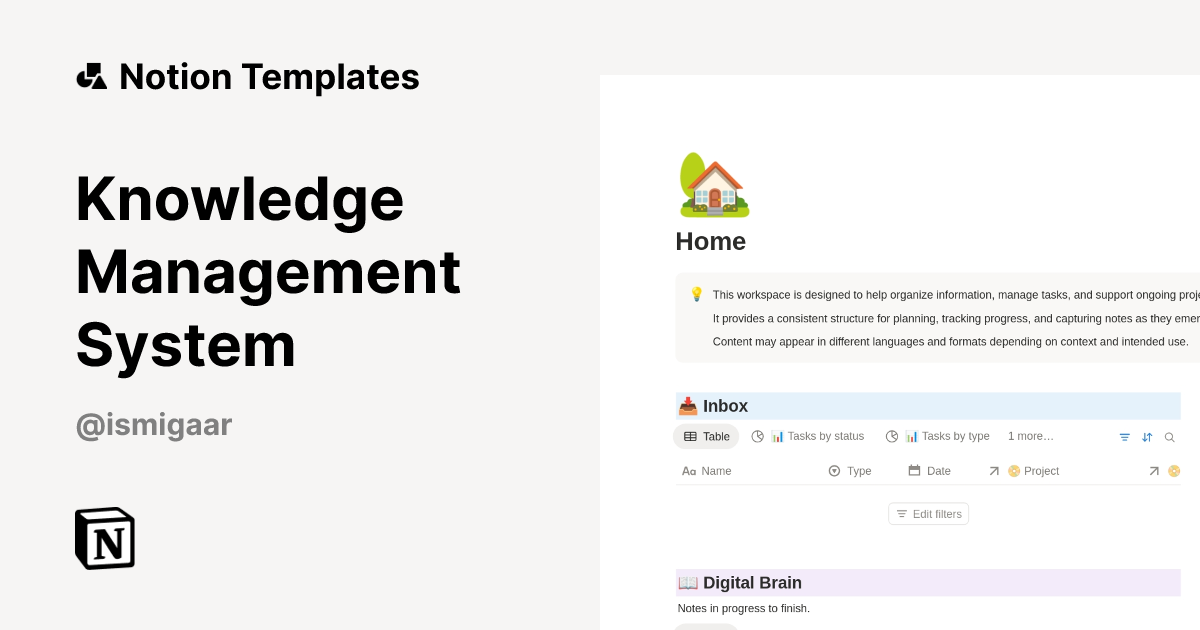 Knowledge Management System Template | Notion Marketplace