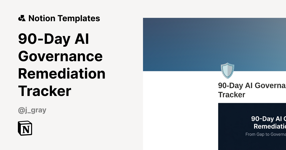 90-Day AI Governance Remediation Tracker Template | Notion Marketplace