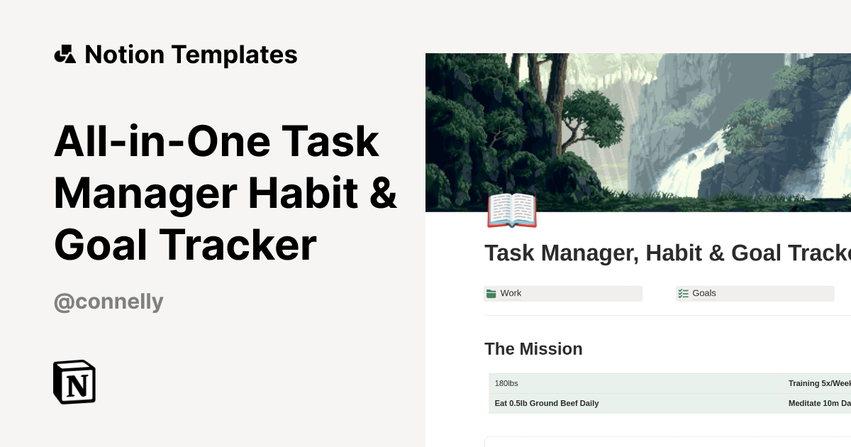 All-in-One Task Manager Habit & Goal Tracker Template | Notion Marketplace