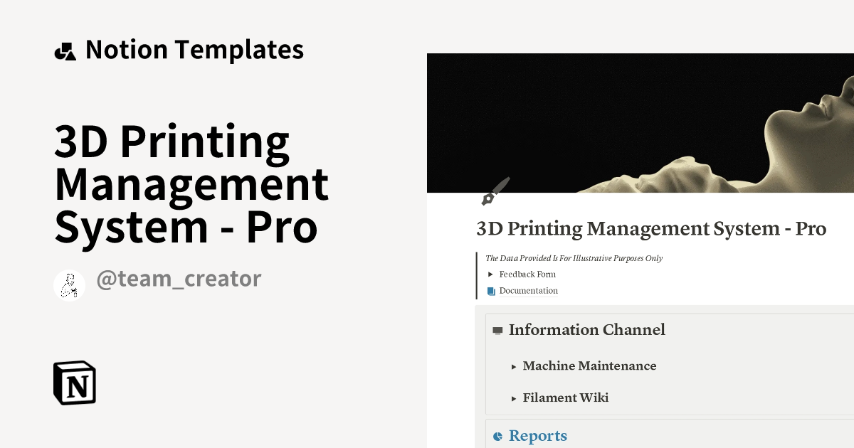 3d Printing Management System Pro Template Notion Marketplace