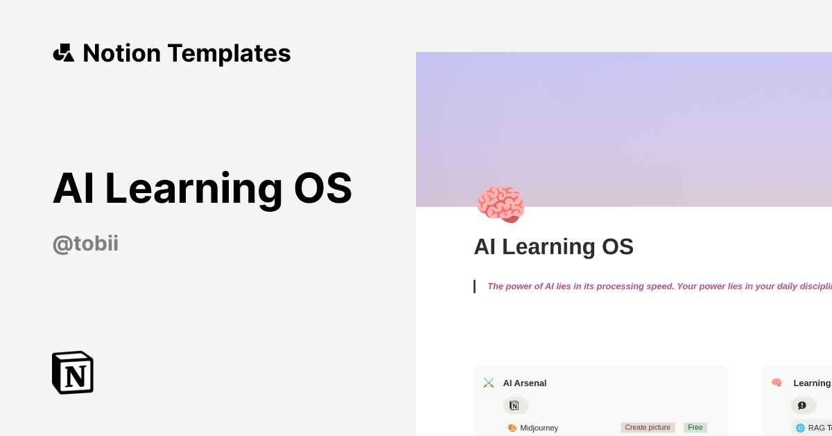 AI Learning OS Template by Tobii | Notion Marketplace