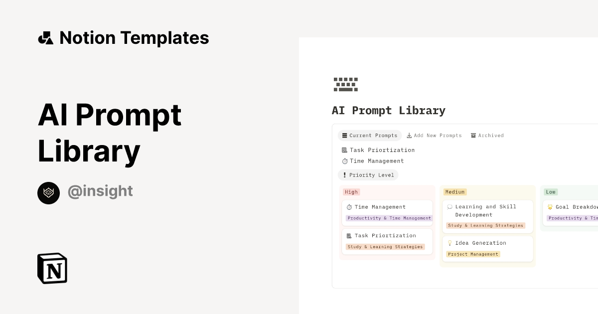 Ai Prompt Library Template By Nullis Notion Marketplace