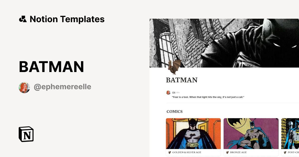 BATMAN Template by Oli | Notion Marketplace