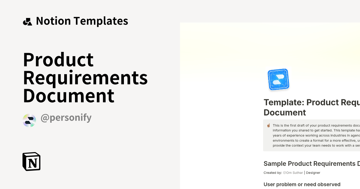 Product Requirements Document Template | Notion Marketplace