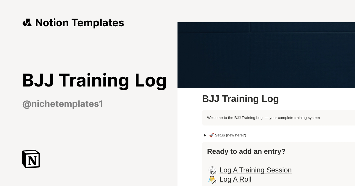 BJJ Training Log Template by Niche Templates | Notion Marketplace
