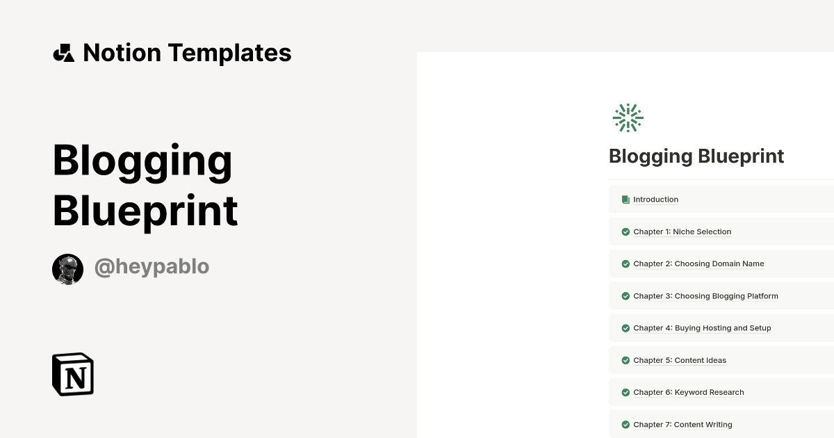 Blogging Blueprint Template | Notion Marketplace