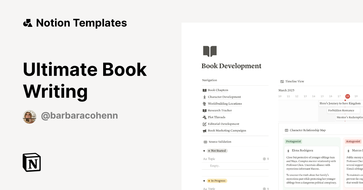 Ultimate Book Writing Template by Bárbara cohen | Notion Marketplace
