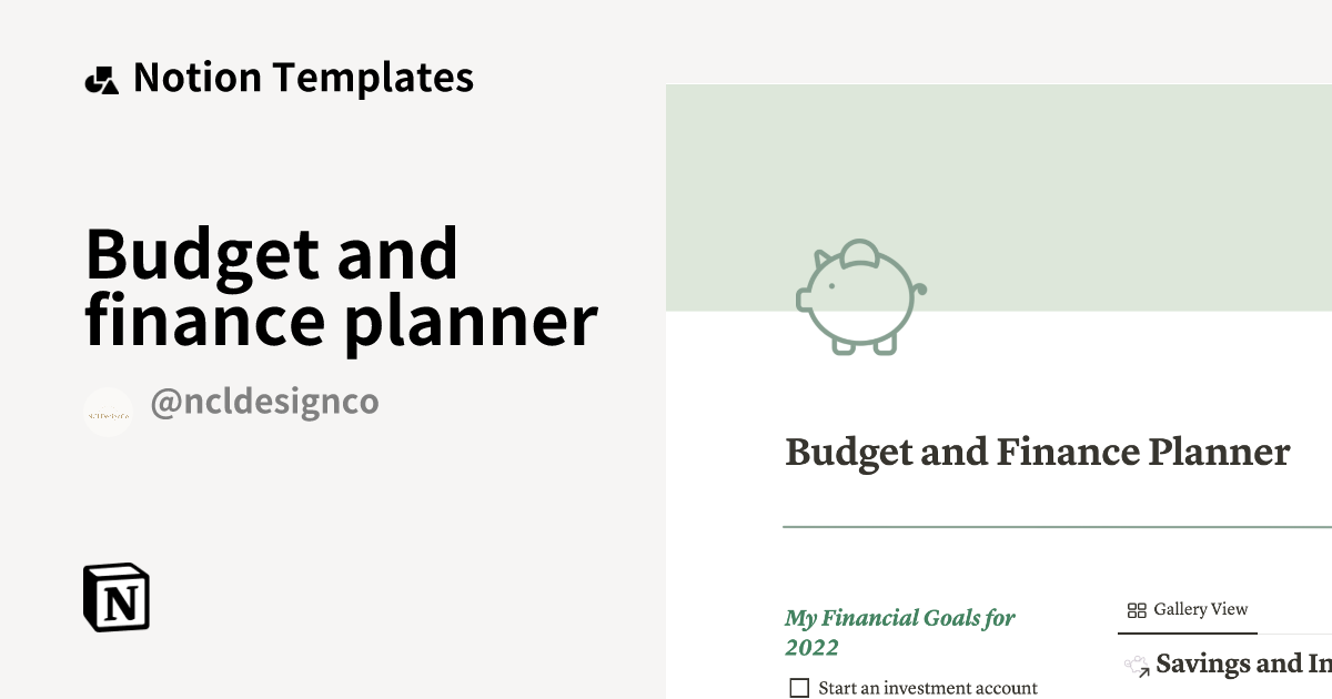 Budget and finance planner Template Notion Marketplace