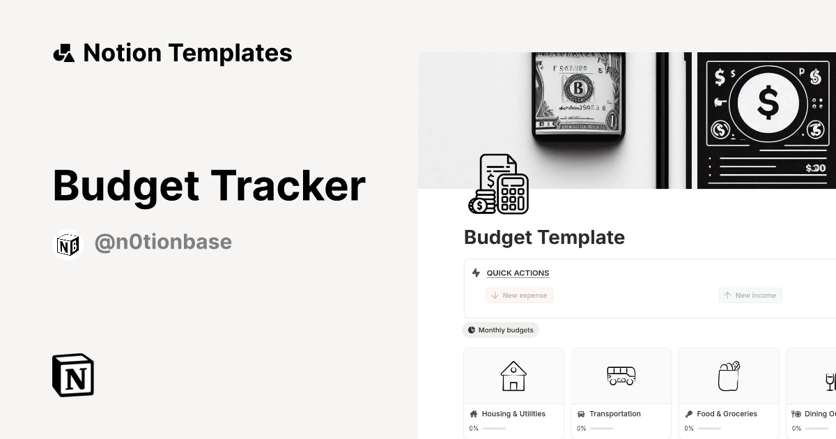 Budget Tracker Template Notion Marketplace