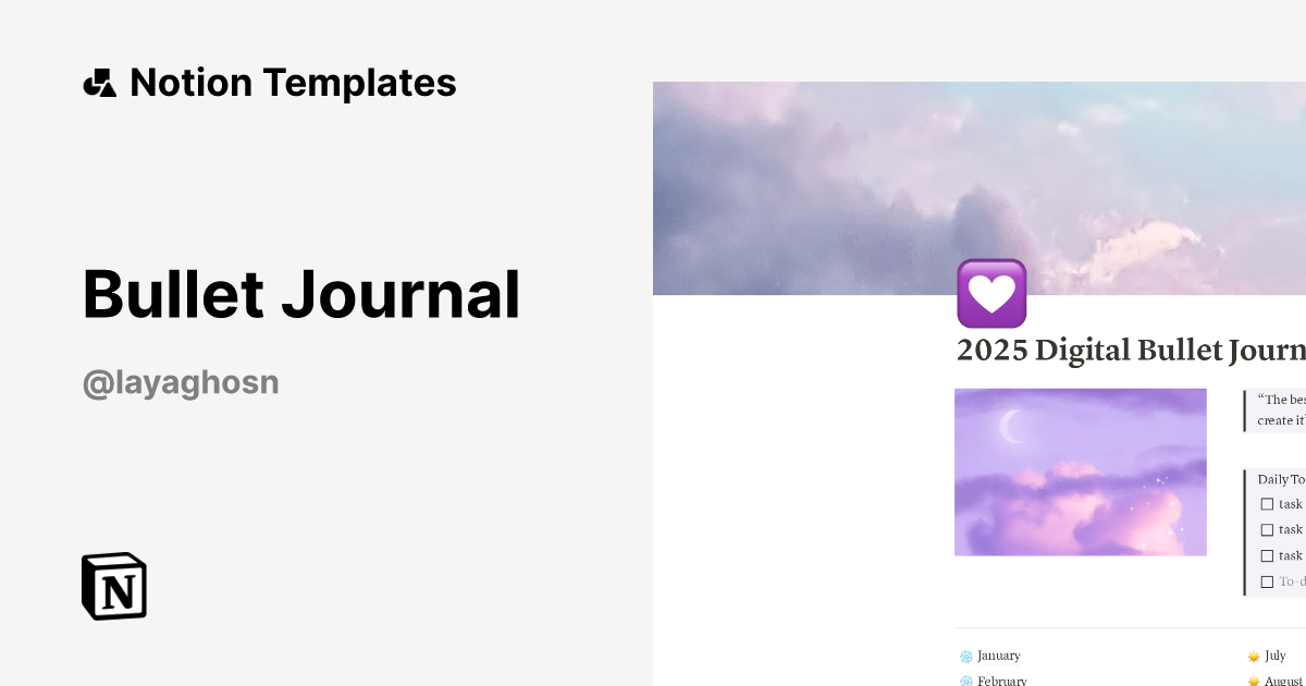 Bullet Journal Template Notion Marketplace