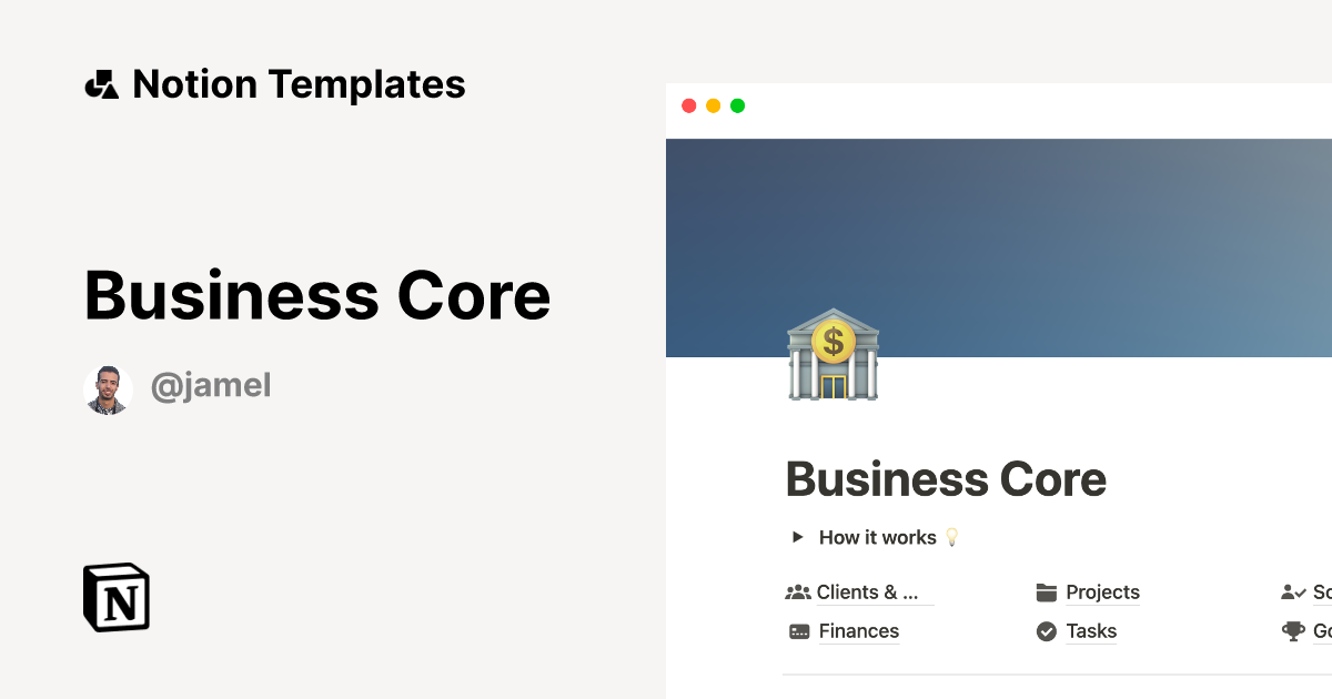 Business Core Template by Jamel | Notion Marketplace