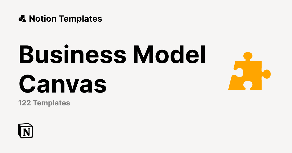 Business Model Canvas Templates for Notion | Map Value, Customers ...