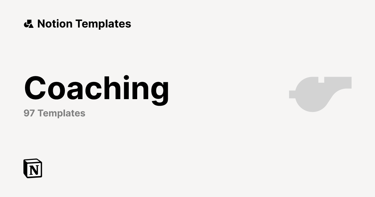 Coaching Templates for Notion | Manage Clients & Track Progress ...