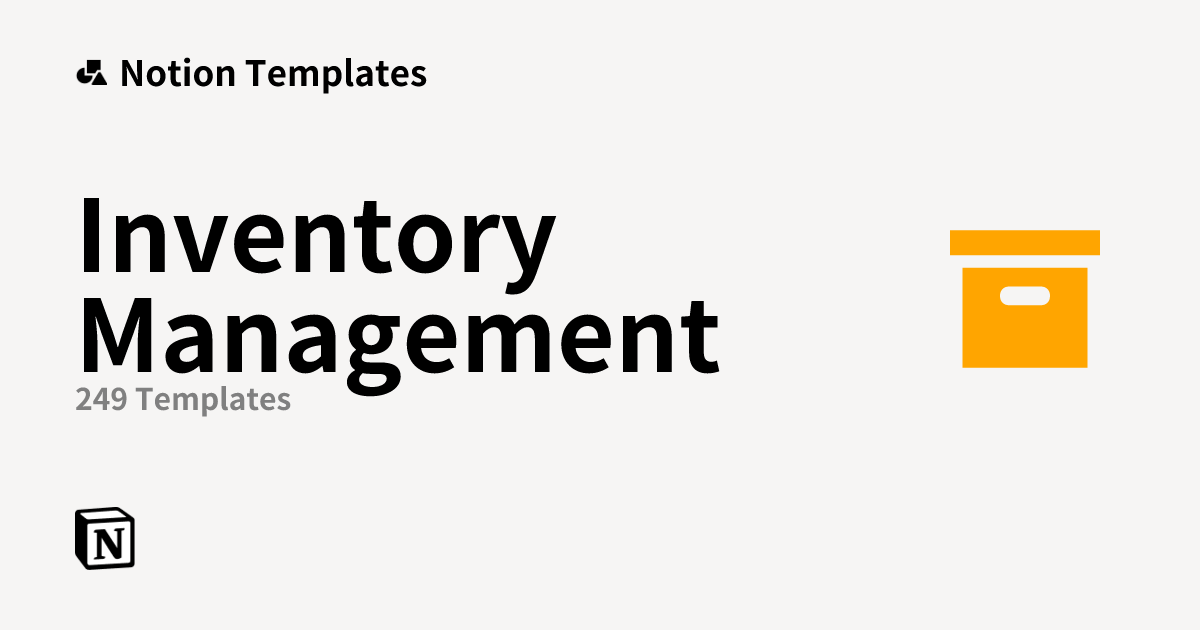 Free Inventory Management Templates from Notion | Notion Marketplace