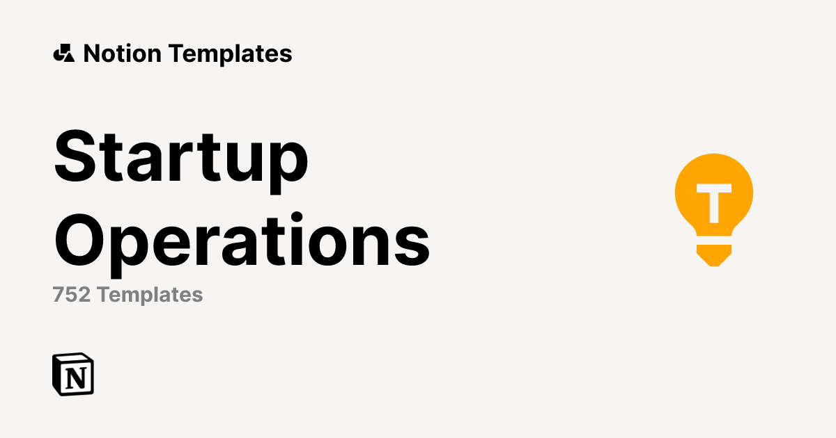Startup Operations Templates | Notion Marketplace
