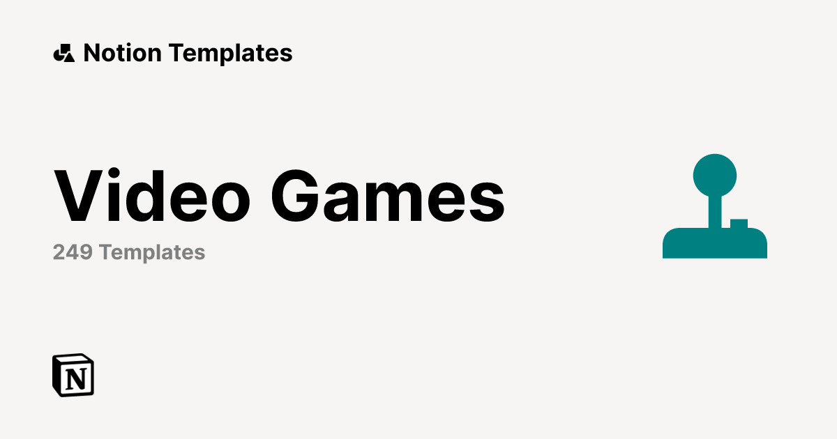Video Games Templates Notion Marketplace