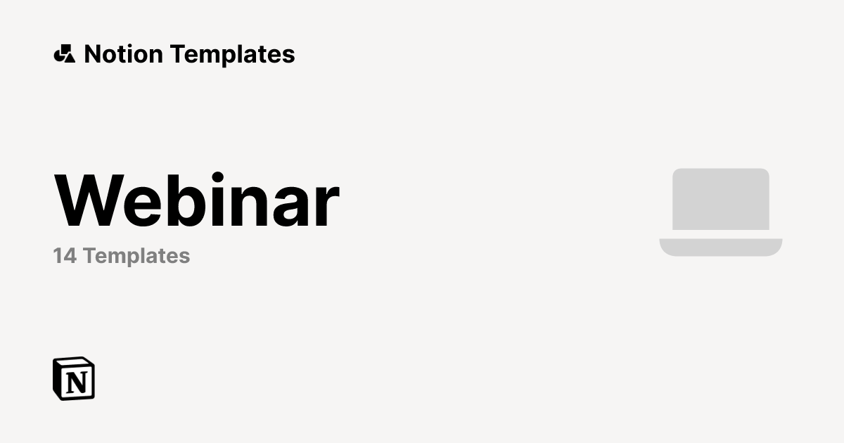 Webinar Management Templates for Notion | Plan, Promote & Track ...