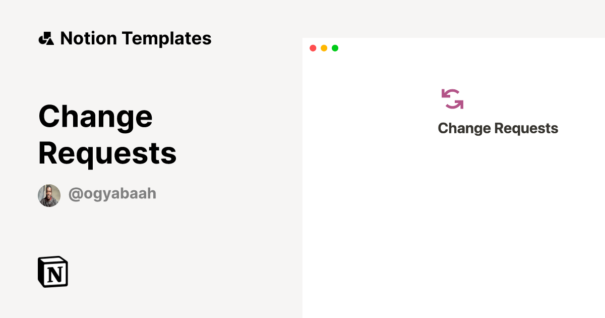 Change Requests Template Notion Marketplace