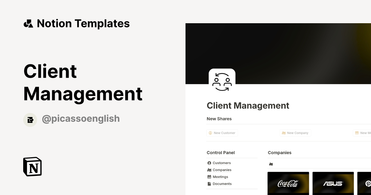 Client Management Template Notion Marketplace