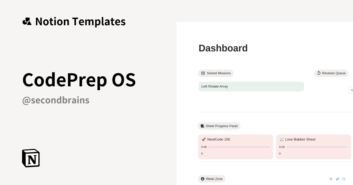 CodePrep OS Template by SecondBrains | Notion Marketplace