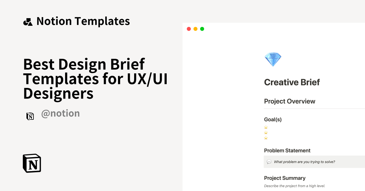 Best Design Brief Templates for UX/UI Designers | Notion Template ...