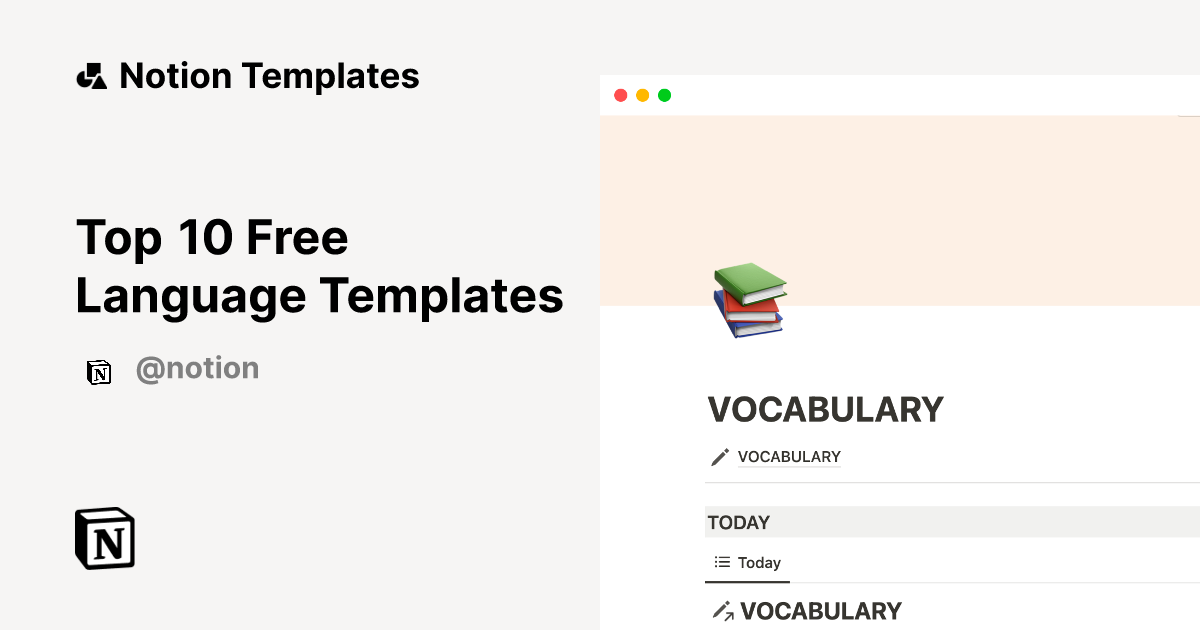 Top 10 Free Language Templates | Notion Template Marketplace
