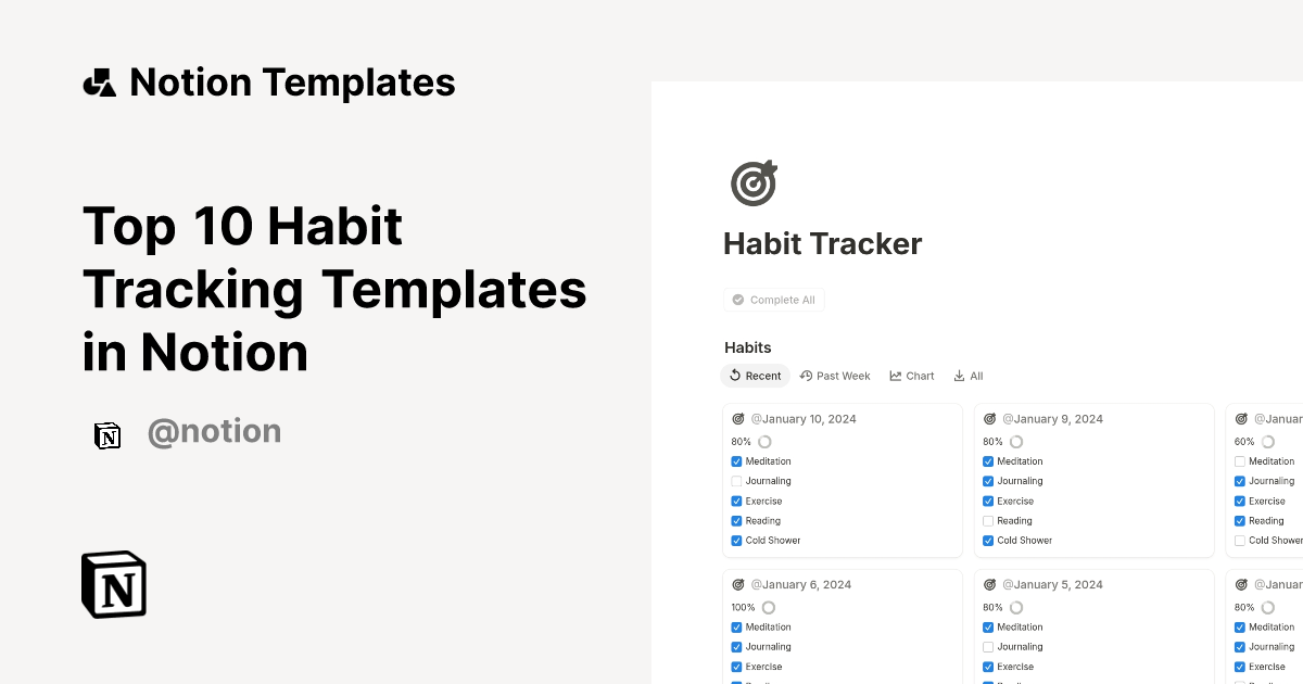 Top 10 Habit Tracking Templates in Notion Notion Template Marketplace