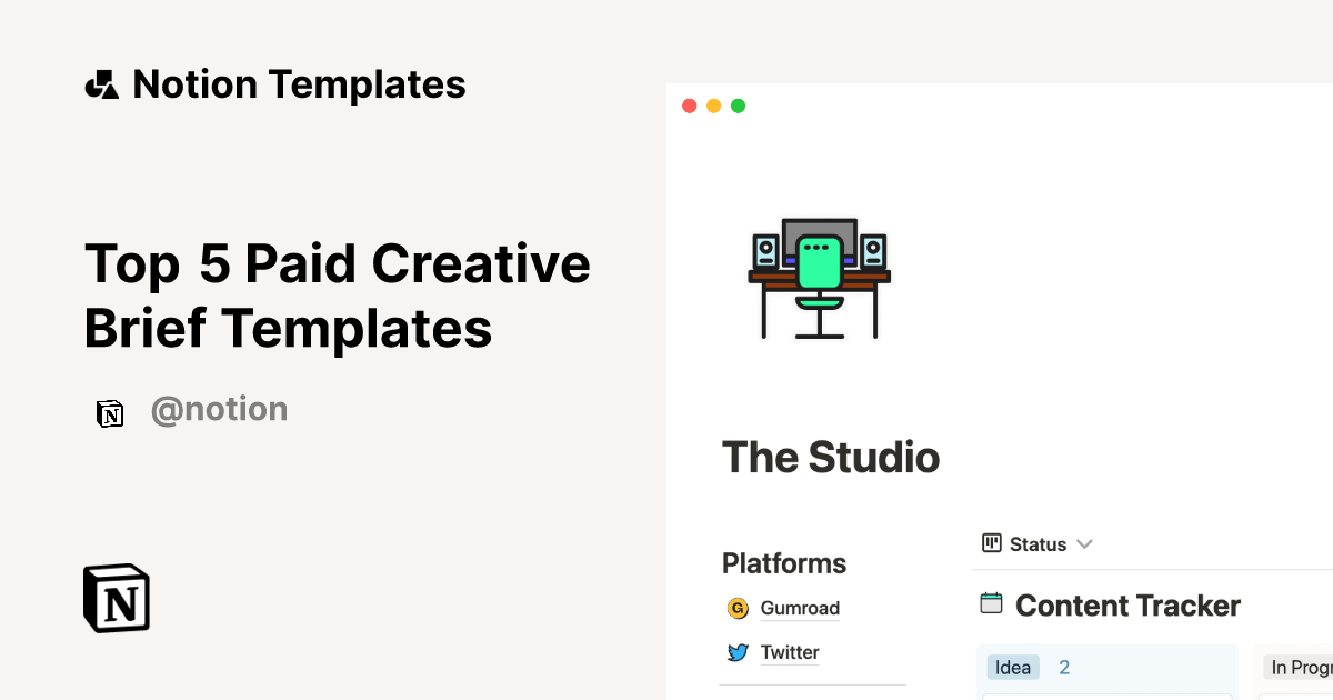 Top 5 Paid Creative Brief Templates Notion Template Marketplace