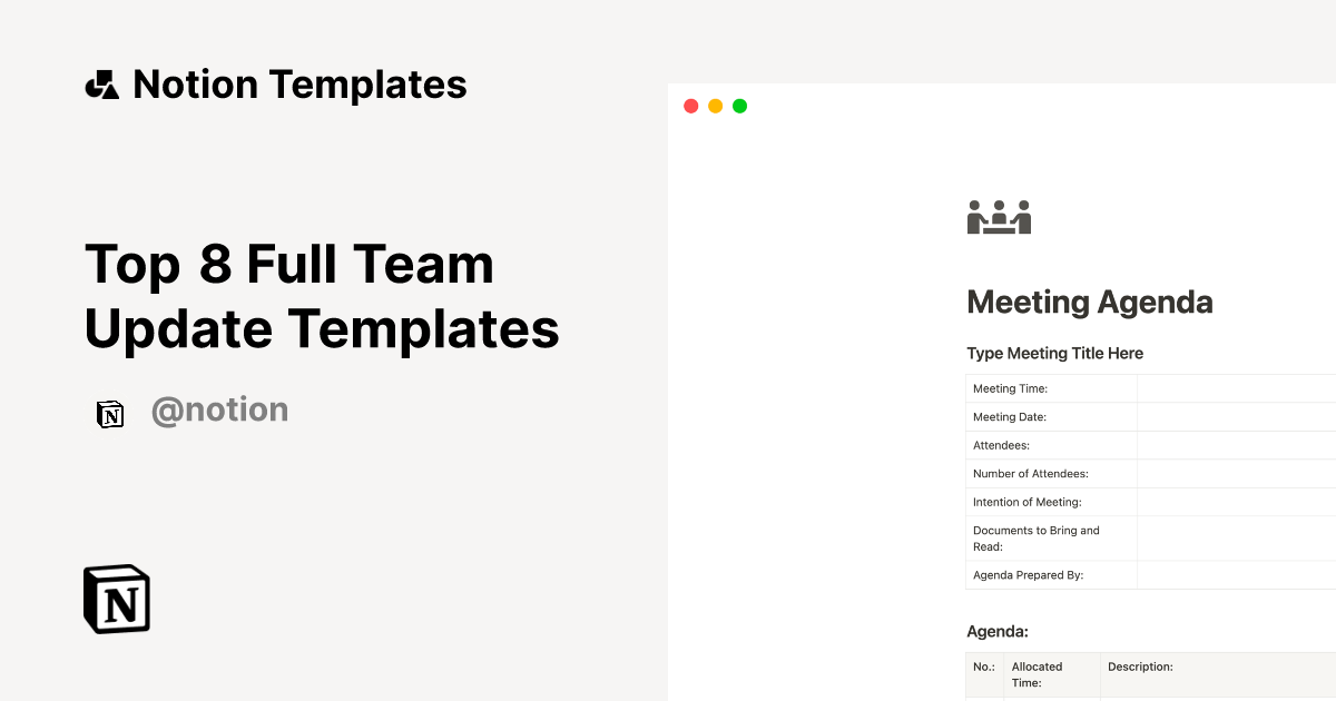 Top 8 Full Team Update Templates | Notion Template Marketplace
