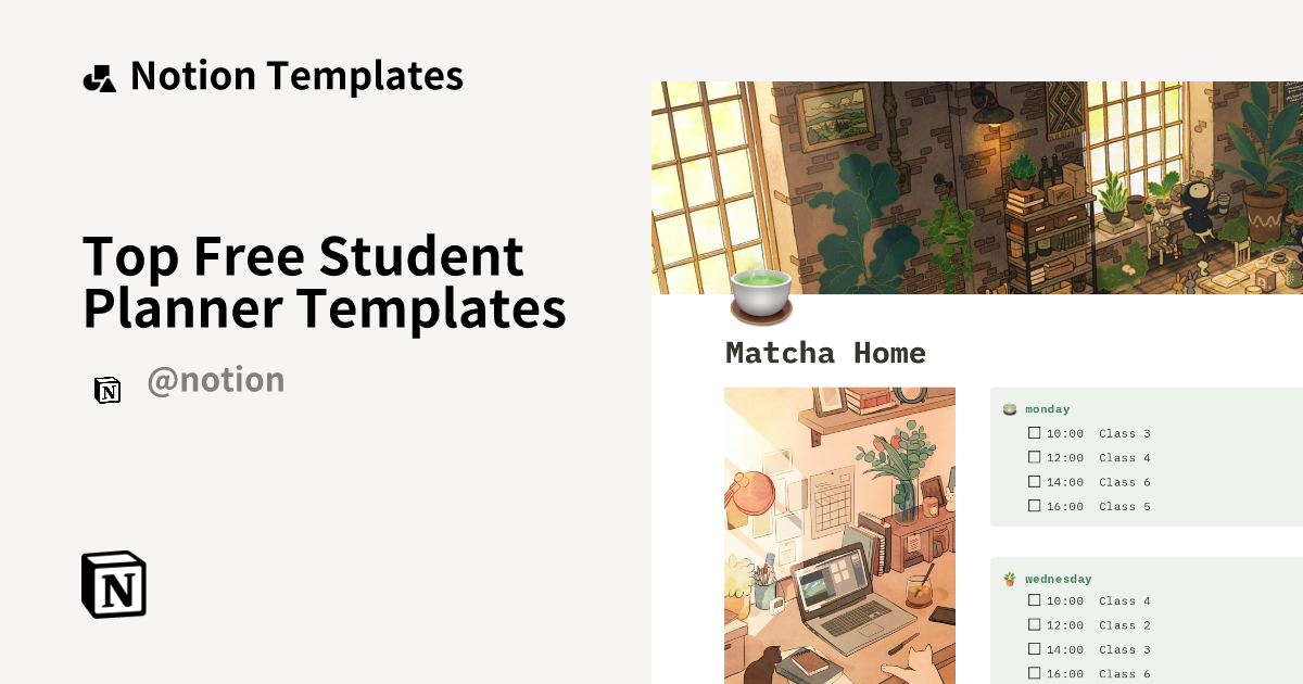 Top Free Student Planner Templates | Notion Template Marketplace