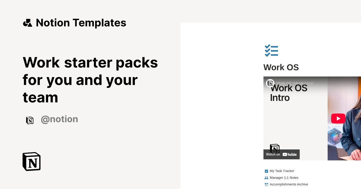 Work starter packs for you and your team | Notion Template Marketplace