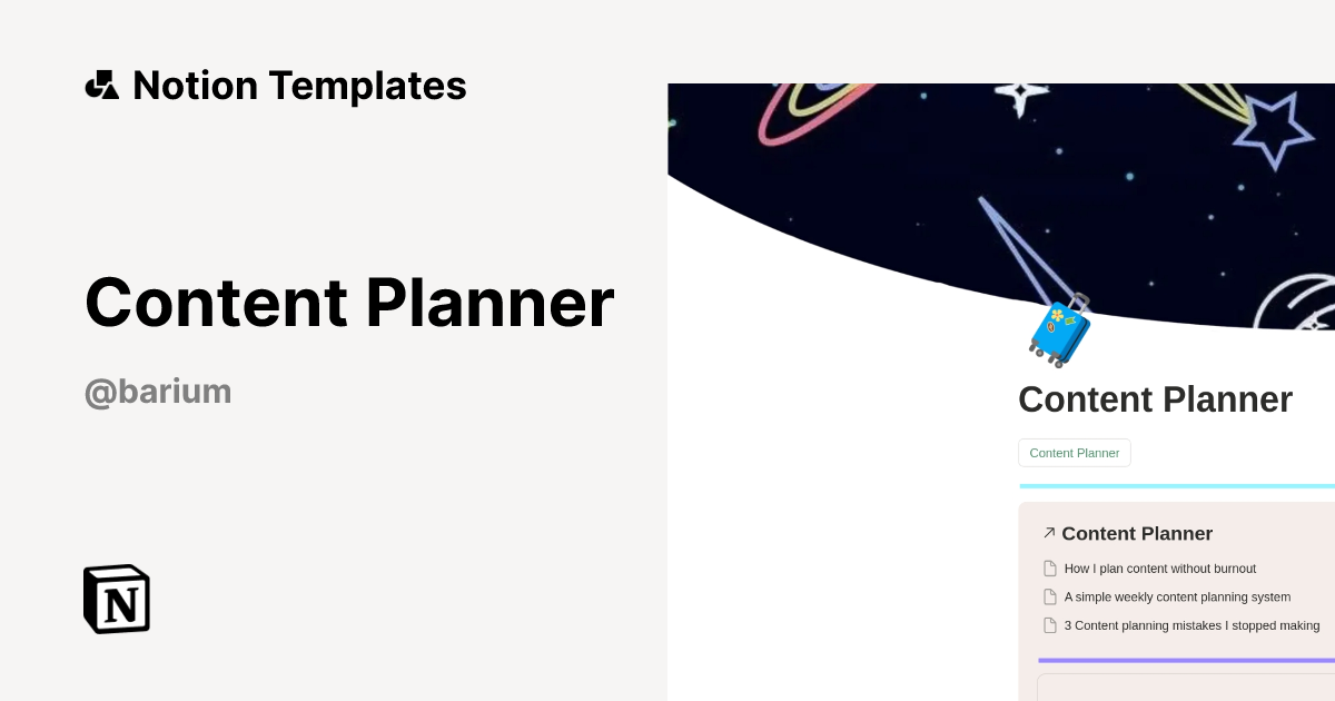 Content Planner Template | Notion Marketplace