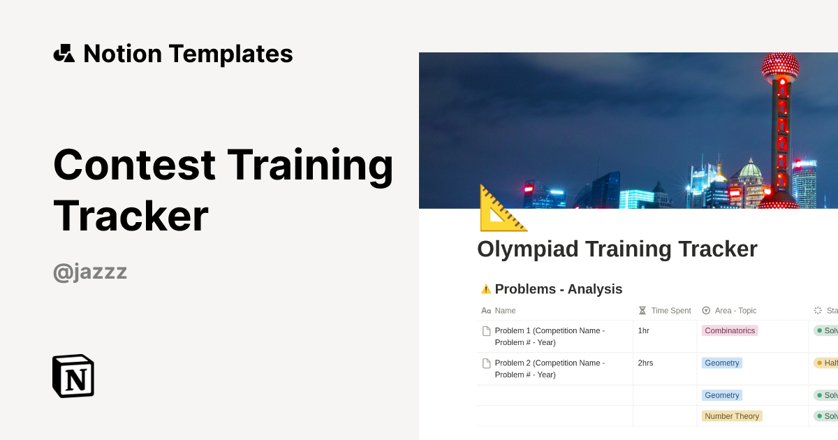 Contest Training Tracker Template by jazz | Notion Marketplace