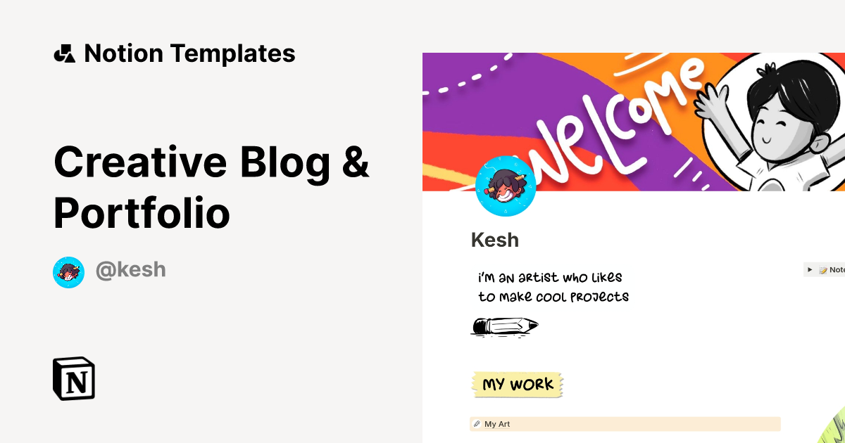 Creative Blog & Portfolio Template | Notion Marketplace