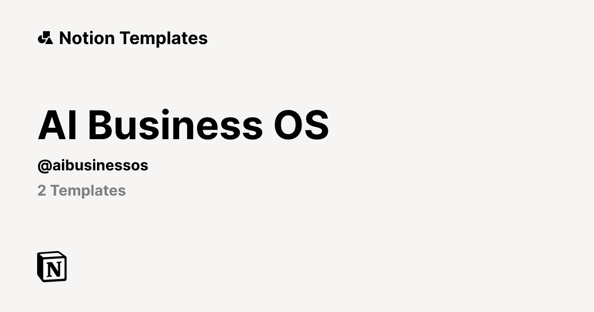 AI Business OS | Template Creator | Notion Marketplace