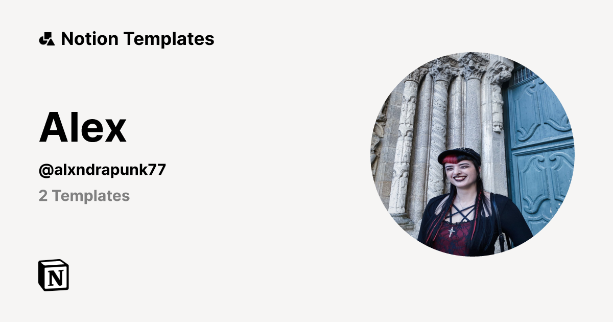 Alex | Template Creator | Notion Marketplace