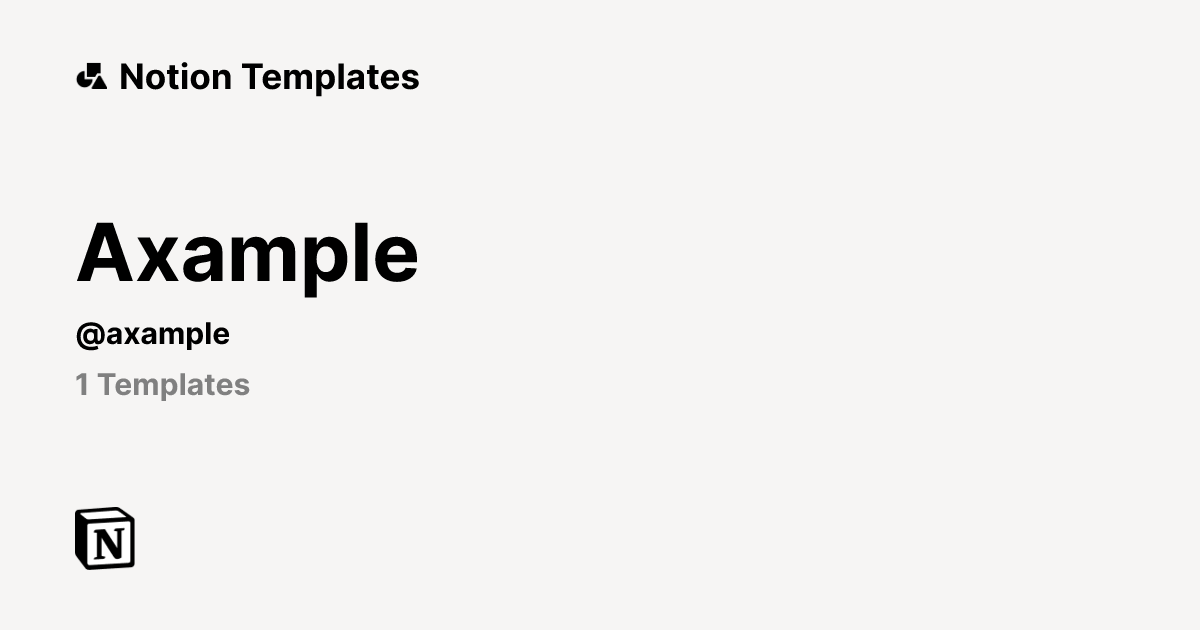 Axample | Template Creator | Notion Marketplace