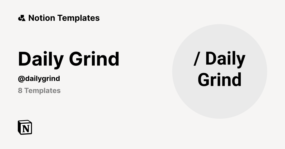 Daily Grind Template Creator Notion Marketplace