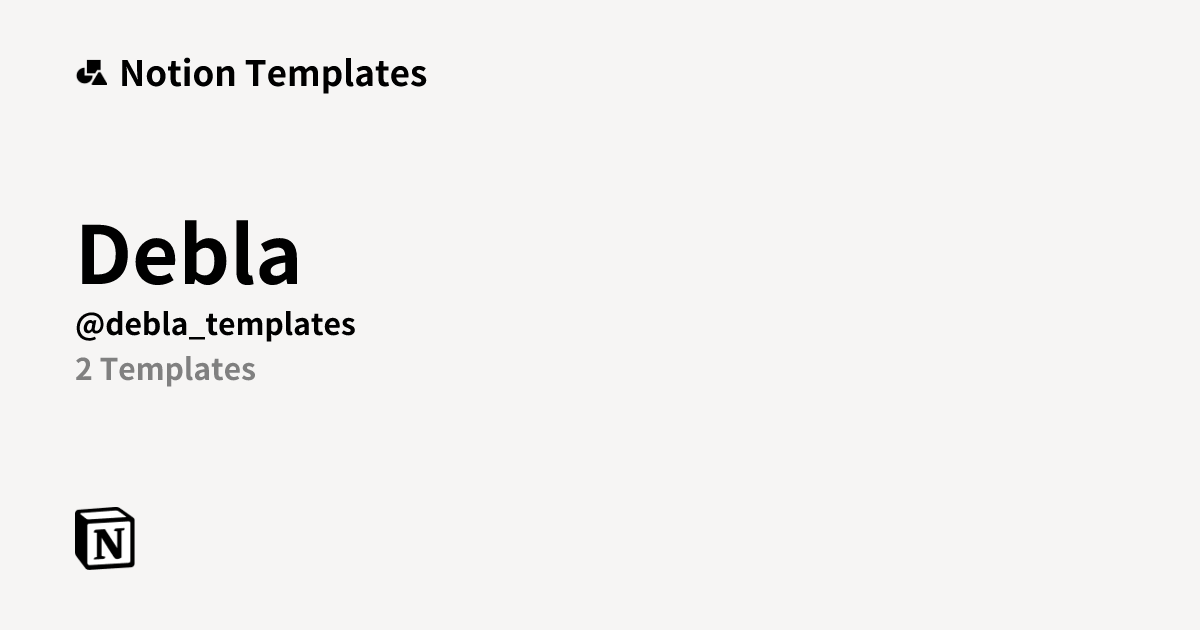 Debla | Template Creator | Notion Marketplace